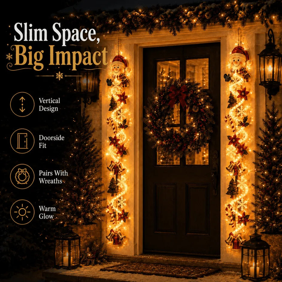 ⏳ Last Day 49% OFF – 🎄MerryCascade™ Glowing Christmas Door Hanger✨