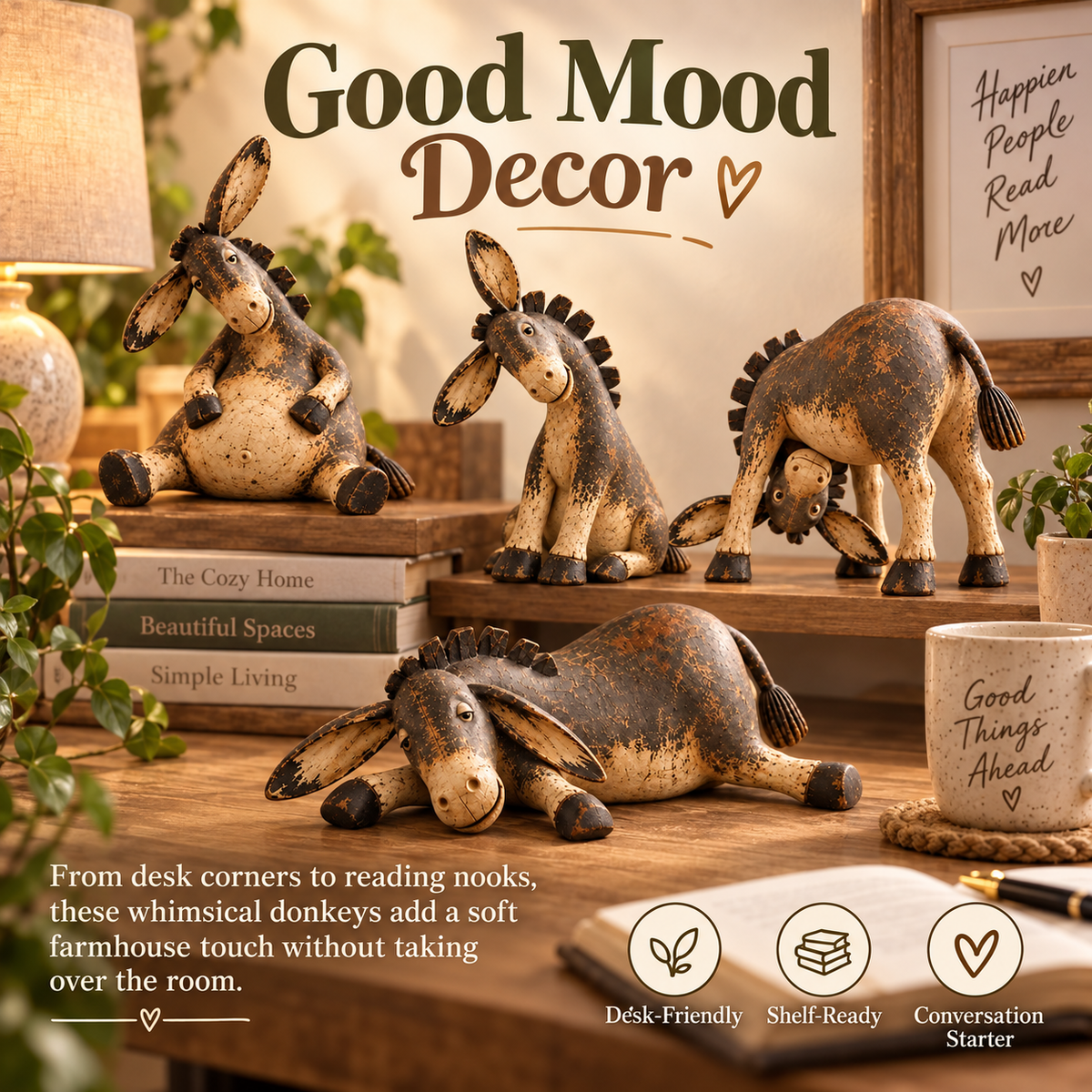 🏡🌾Whimsical Rustic Donkey Figurine