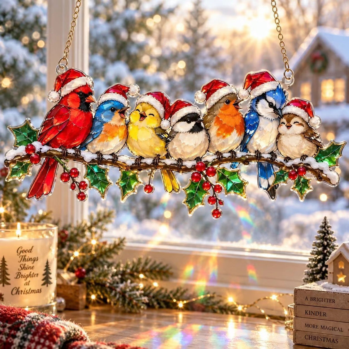 🎄 Winter Wonderland Suncatchers– 11 Festive Stained-Glass Style Designs