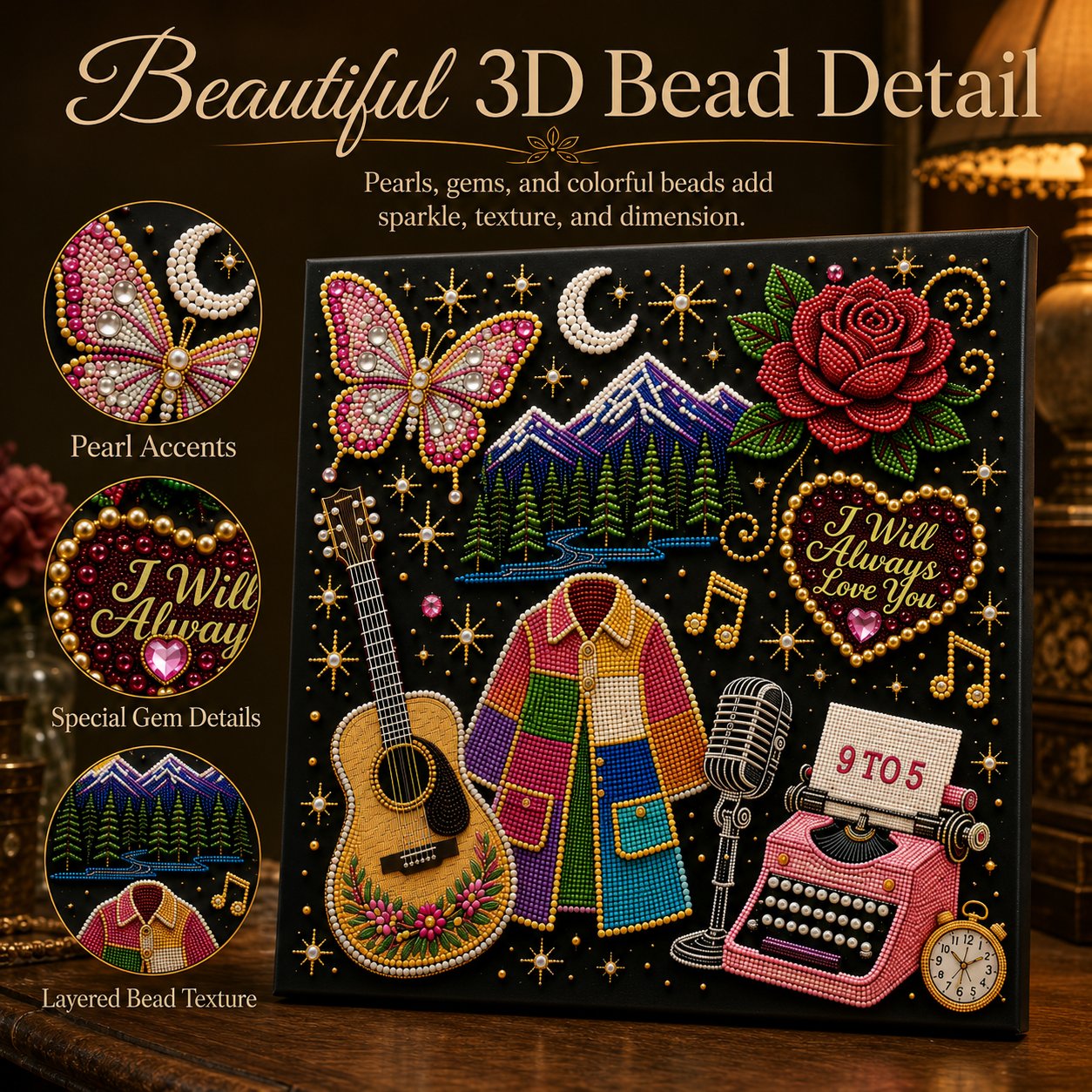 🔥Limited Stock 49% OFF🎤 Premium 3D Pearl Dolly Country Music Tribute Art Kit💎✨