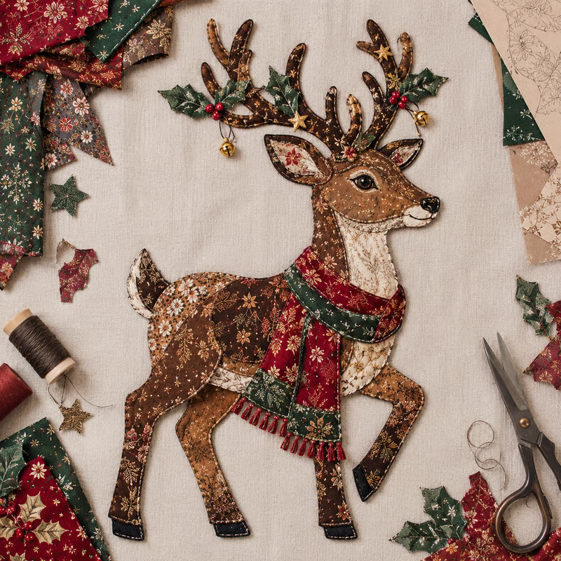 🔥LAST DAY 49% OFF - 🎄🎅Christmas Patchwork Fabric DIY Decor Kit