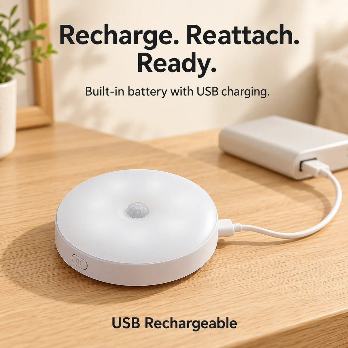 Rechargeable Motion Sensor Night Light – Magnetic Mount & 3 Light Colors（Two packs）