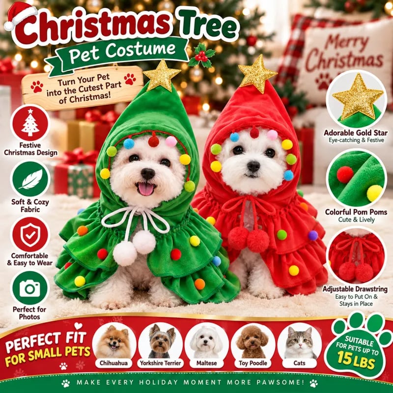 Christmas Tree Pet Cape