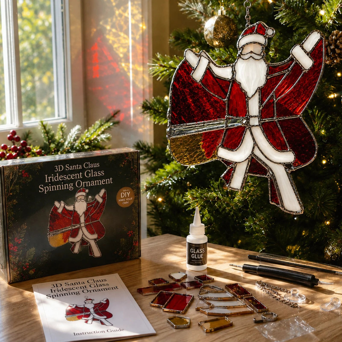 🎄Beginner-Friendly 3D Christmas Iridescent Suncatcher DIY Kit 💕