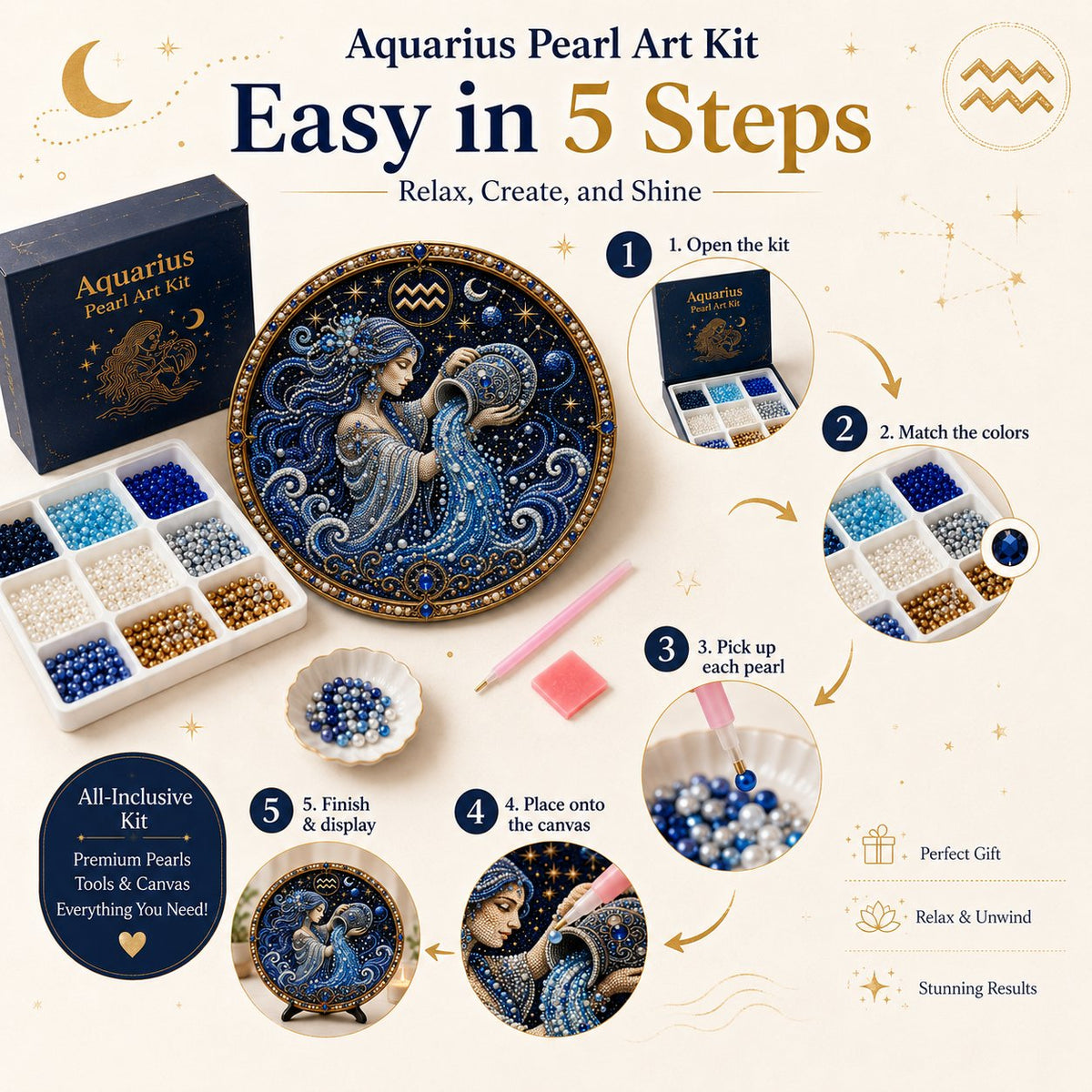 🔥♈12 Zodiac Signs Pearl Art DIY Kit🌙
