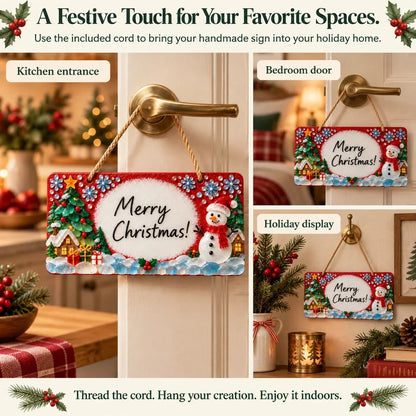 🎄 Beginner-Friendly DIY Sea Glass Christmas Hanging Sign Kit | 8 Festive Designs with Handwritten Personalization ✍️