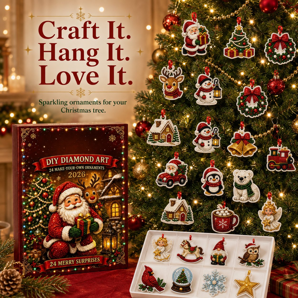 🎉Last Day 49% OFF - 🎄🎅 24 Christmas Ornaments To Make & Hang