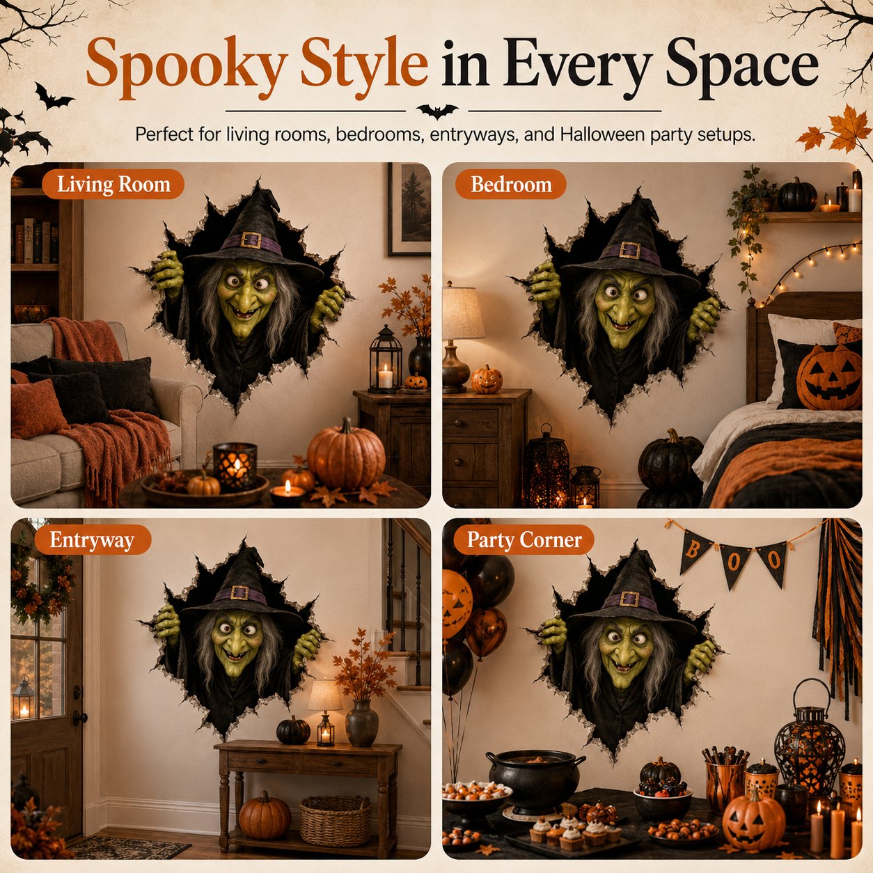 🧙Halloween Break-In 3D Wall Decals🎃