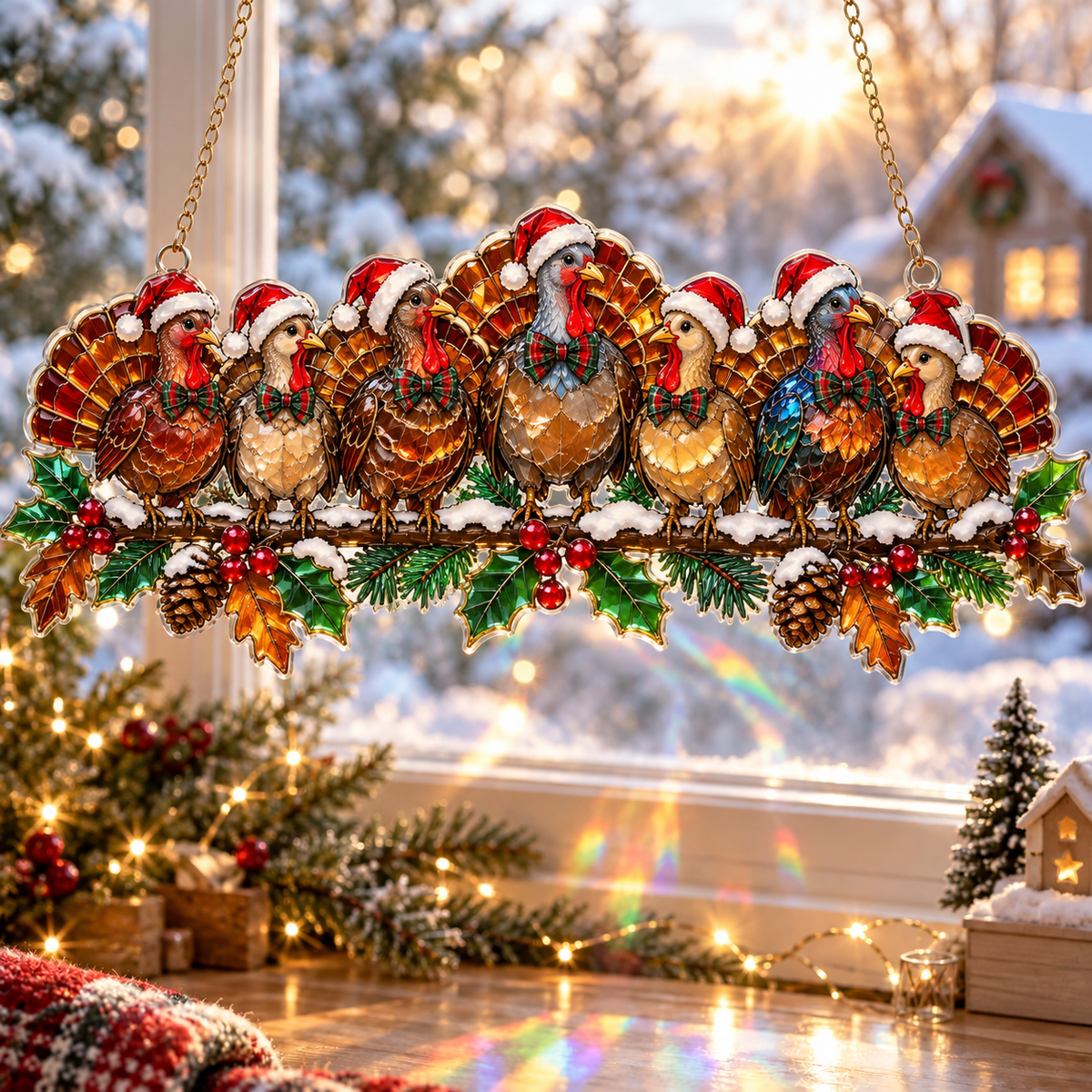 🎄 Winter Wonderland Suncatchers– 11 Festive Stained-Glass Style Designs