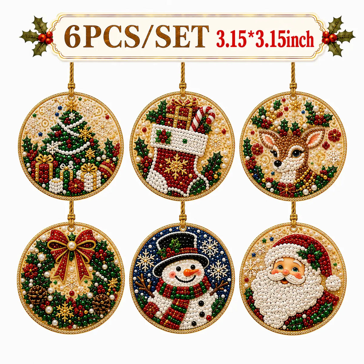 🎄🎉Christmas DIY Diamond Painting Ornaments Kit