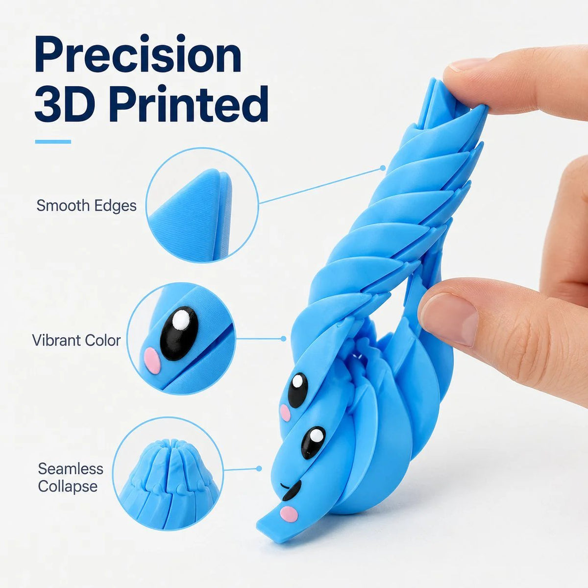 💯🌀 3D Printed Telescopic Fidget Dumpling - Cute Kawaii Collapsible Spiral Desk Toy & Stress Reliever