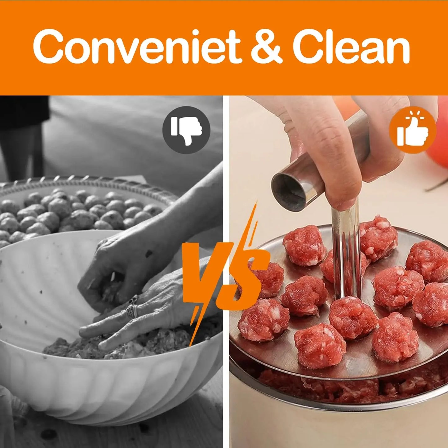 Stainless Steel Meatball Maker with 6 Holes for Quick DIY Meatballs🍲