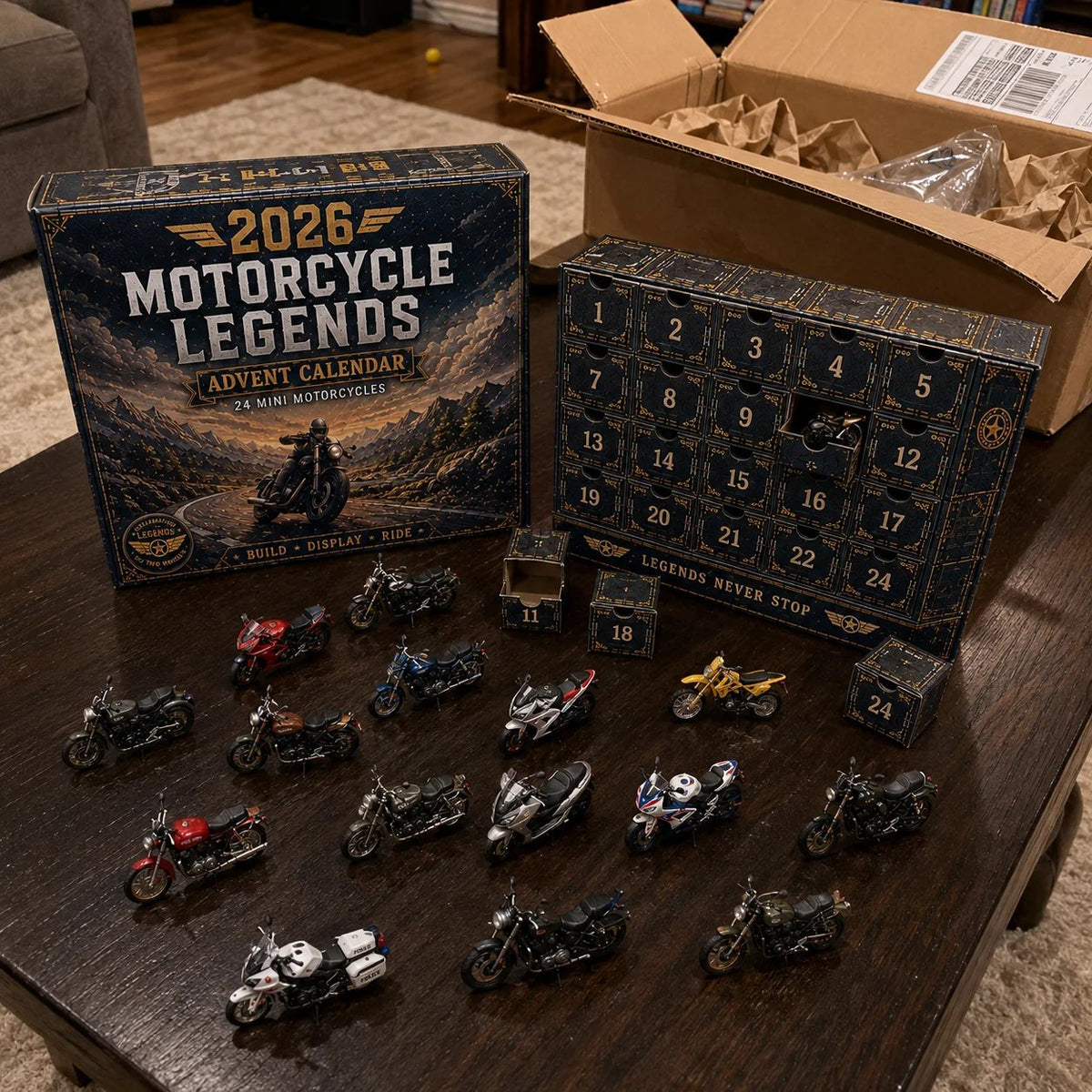 2026 Motorcycle Legends Advent Calendar – 24 Days, 24 Mini Motorcycles, 24 Legendary Rides