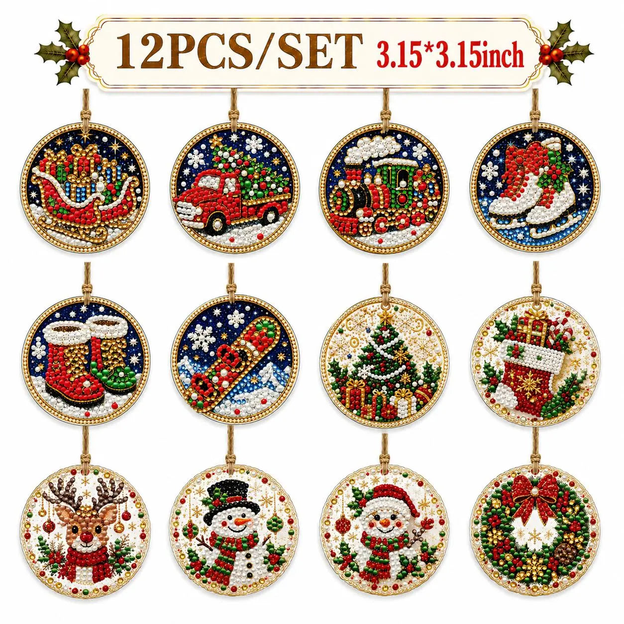 🎄🎉Christmas DIY Diamond Painting Ornaments Kit