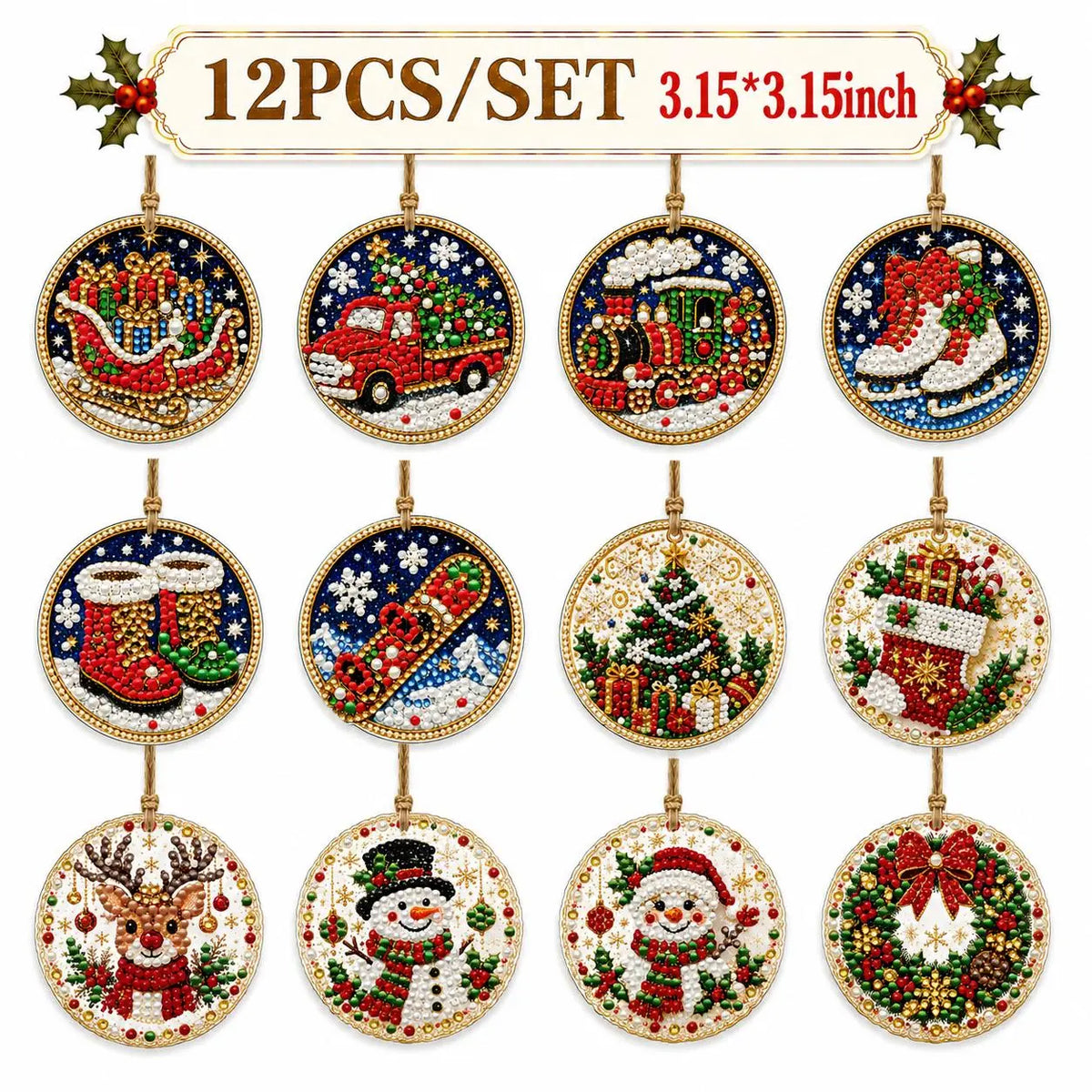 🎄🎉Christmas DIY Diamond Painting Ornaments Kit