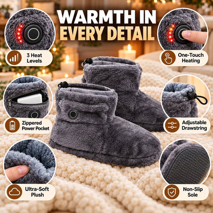 Heated Plush Slipper Boots