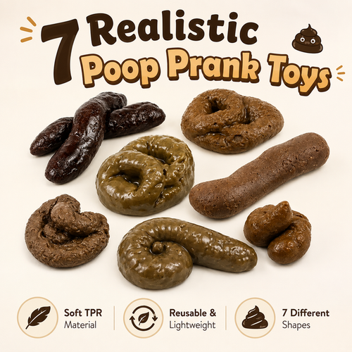 🔥7PCS Realistic Fake Poop Prank Set - Hilarious Gag Gift for Parties & Office