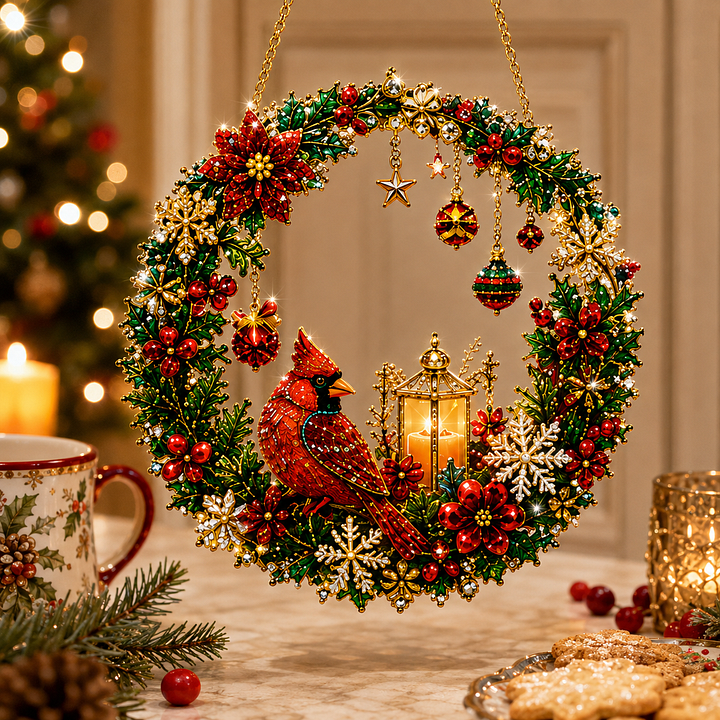 🎄✨DIY Christmas Pearl Art Diamond Painting Acrylic Wreath Pendant🎁