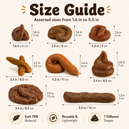🔥7PCS Realistic Fake Poop Prank Set - Hilarious Gag Gift for Parties & Office