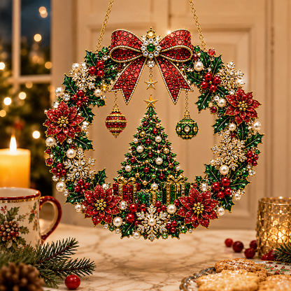 🎄✨DIY Christmas Pearl Art Diamond Painting Acrylic Wreath Pendant🎁