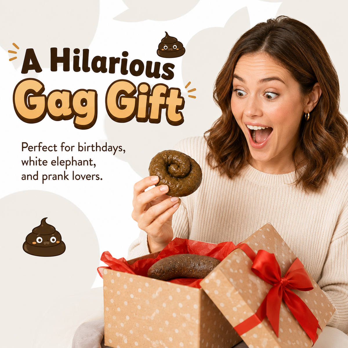 🔥7PCS Realistic Fake Poop Prank Set - Hilarious Gag Gift for Parties & Office