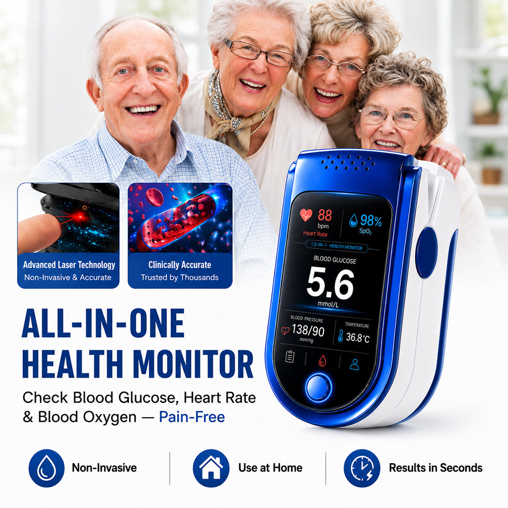 🩺 Non-Invasive Daily Health Tracker | 💧 Needle-Free Wellness Trend Monitoring Device