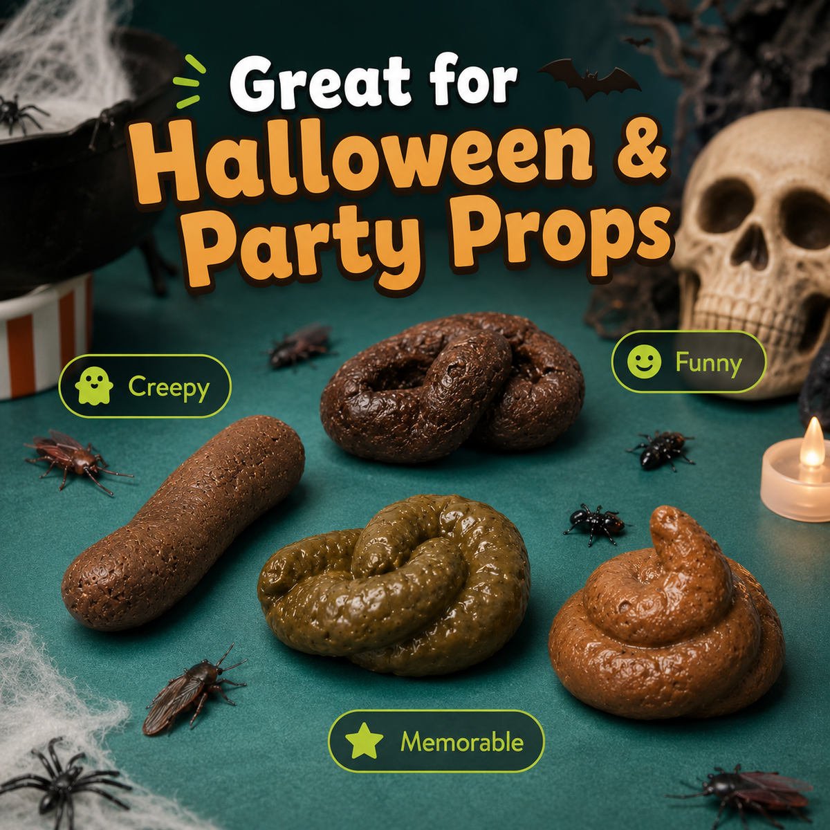 🔥7PCS Realistic Fake Poop Prank Set - Hilarious Gag Gift for Parties & Office