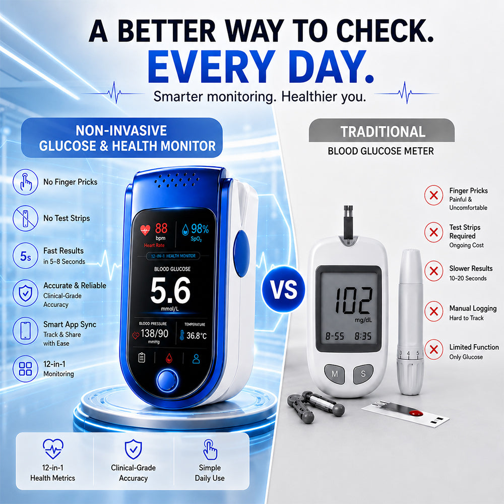🩺 Non-Invasive Daily Health Tracker | 💧 Needle-Free Wellness Trend Monitoring Device