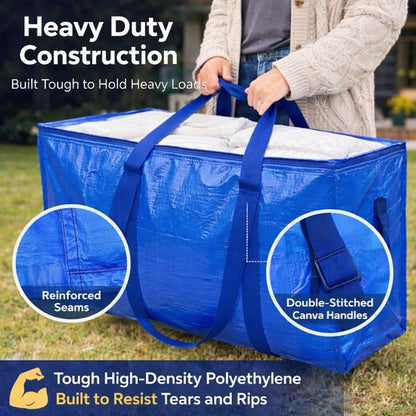 🔥 Black Friday Sale 📦 24 Gallon Extra Large Heavy Duty Foldable Moving Bags With Carrying Handles, Zippers and Tag Pocket, Outdoor Camping, water proof Organiser