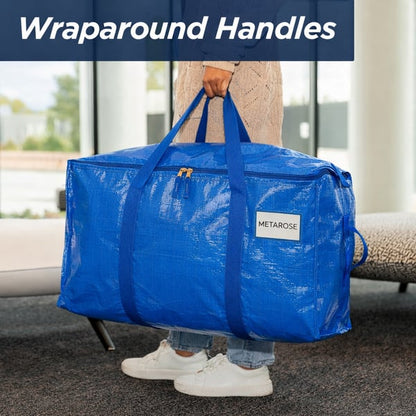 🔥 Black Friday Sale 📦 24 Gallon Extra Large Heavy Duty Foldable Moving Bags With Carrying Handles, Zippers and Tag Pocket, Outdoor Camping, water proof Organiser