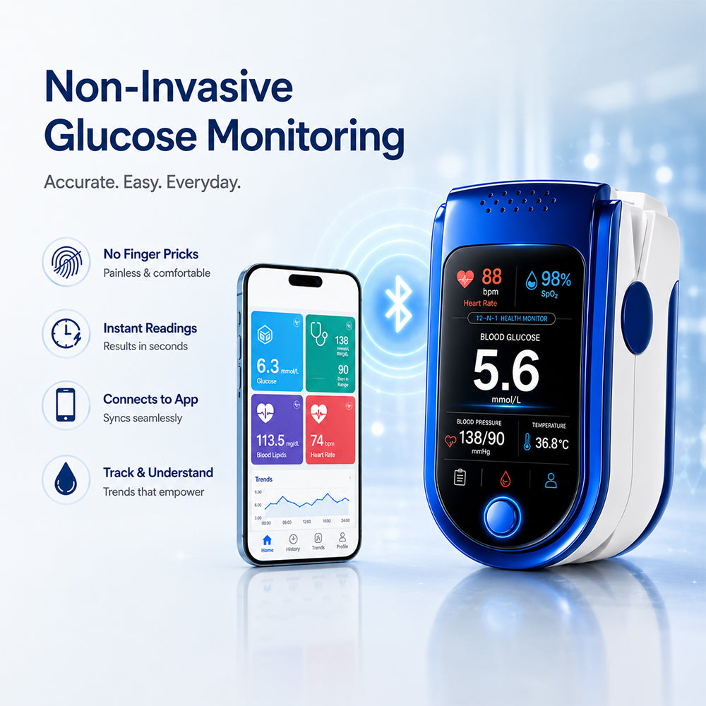 🩺 Non-Invasive Daily Health Tracker | 💧 Needle-Free Wellness Trend Monitoring Device