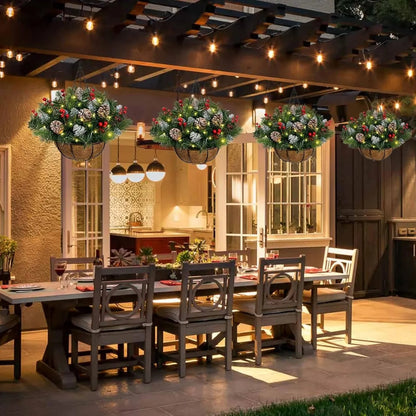 🎄Christmas Promotion 49% OFF🔥Pre-Lit Artificial Christmas Hanging Basket