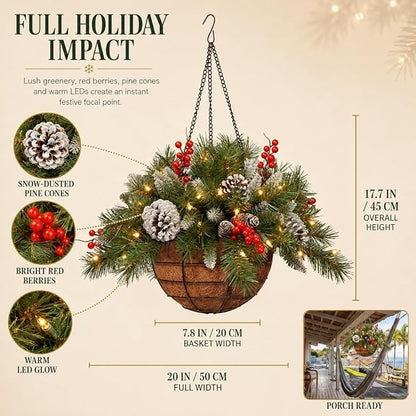 🎄Christmas Promotion 49% OFF🔥Pre-Lit Artificial Christmas Hanging Basket