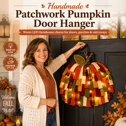 🔥Handmade Patchwork Pumpkin Door Hanger🎃