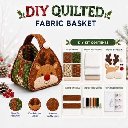 🎉🎄 Christmas Character Quilted DIY Carry Basket🎁