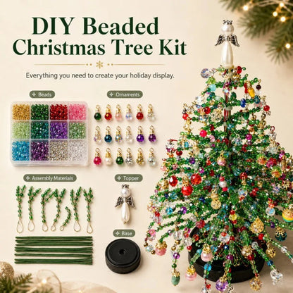 🎄✨Handmade Elegant Beaded Mini Christmas Tree | Collectible Premium Holiday Decor Kit