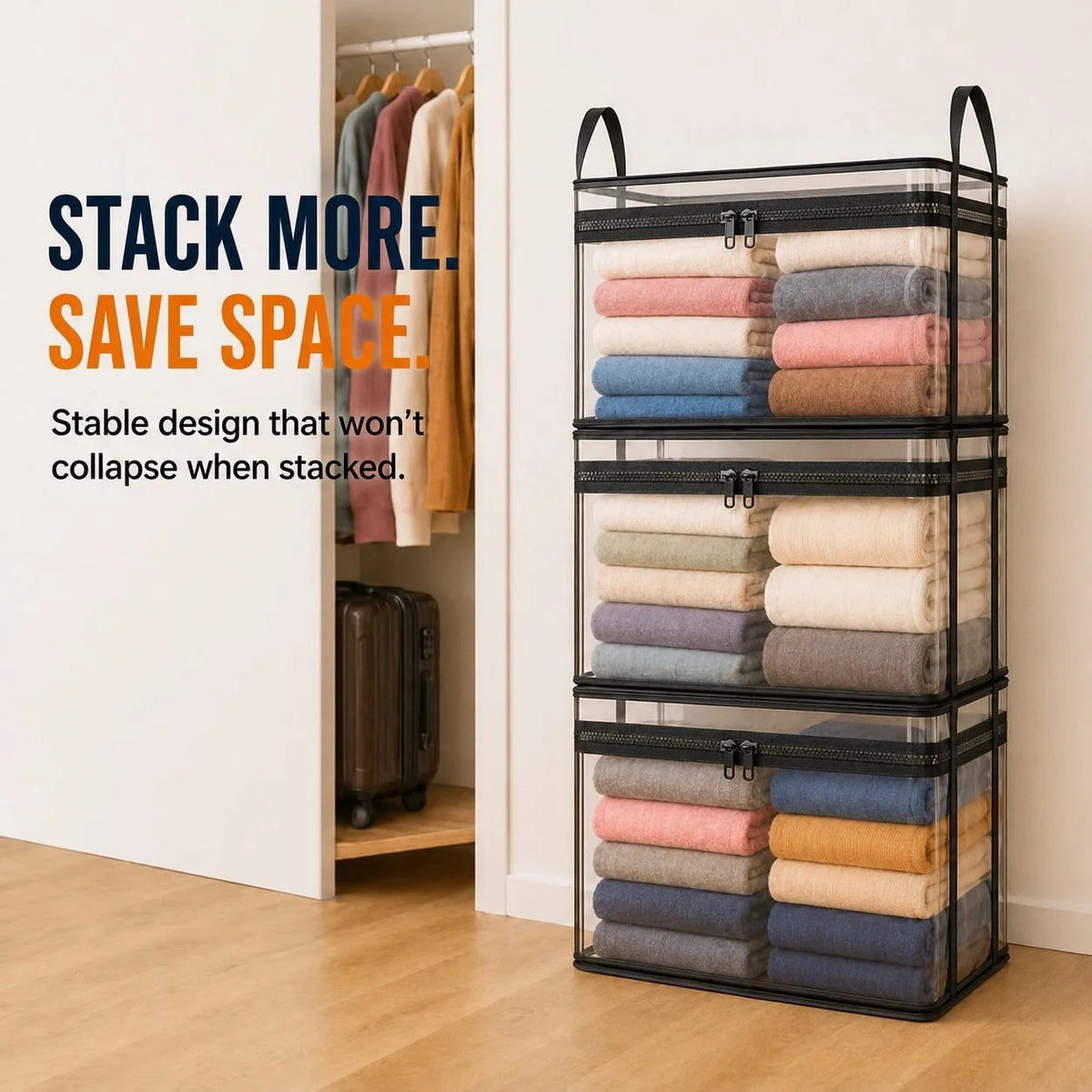 🔥Last Day 49% OFF📦 Large Clear Thick Plastic Storage Box with Hinged Lid