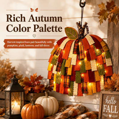 🔥Handmade Patchwork Pumpkin Door Hanger🎃