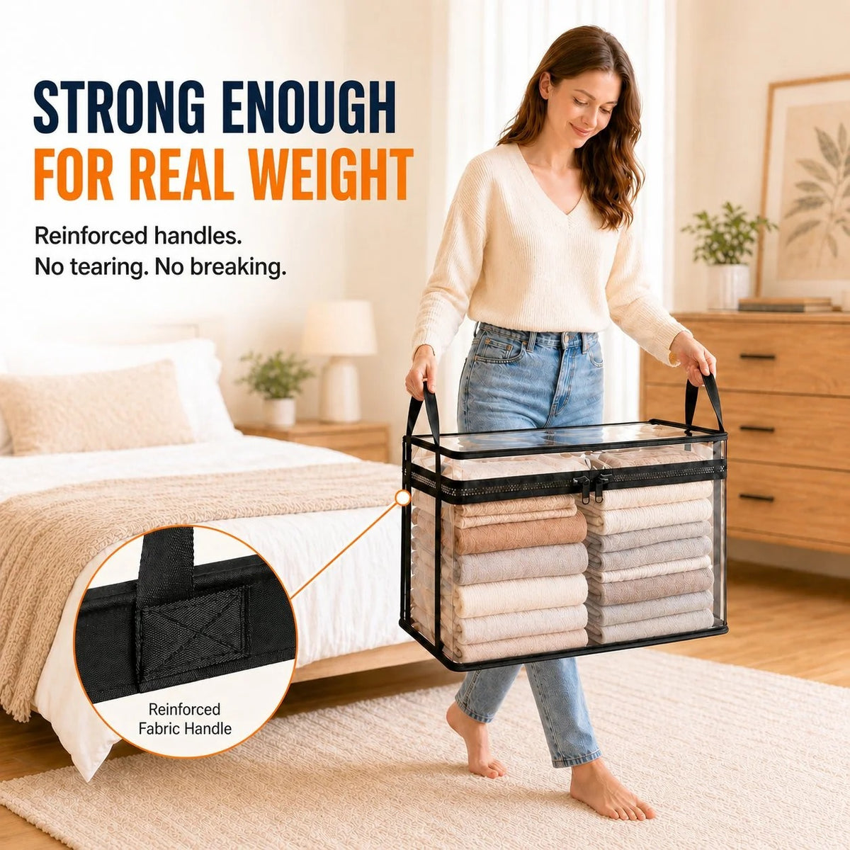 🔥Last Day 49% OFF📦 Large Clear Thick Plastic Storage Box with Hinged Lid