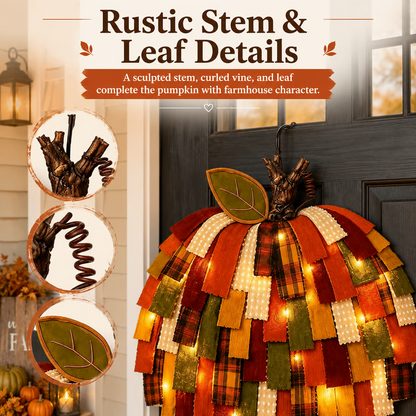 🔥Handmade Patchwork Pumpkin Door Hanger🎃