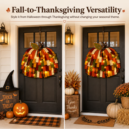 🔥Handmade Patchwork Pumpkin Door Hanger🎃
