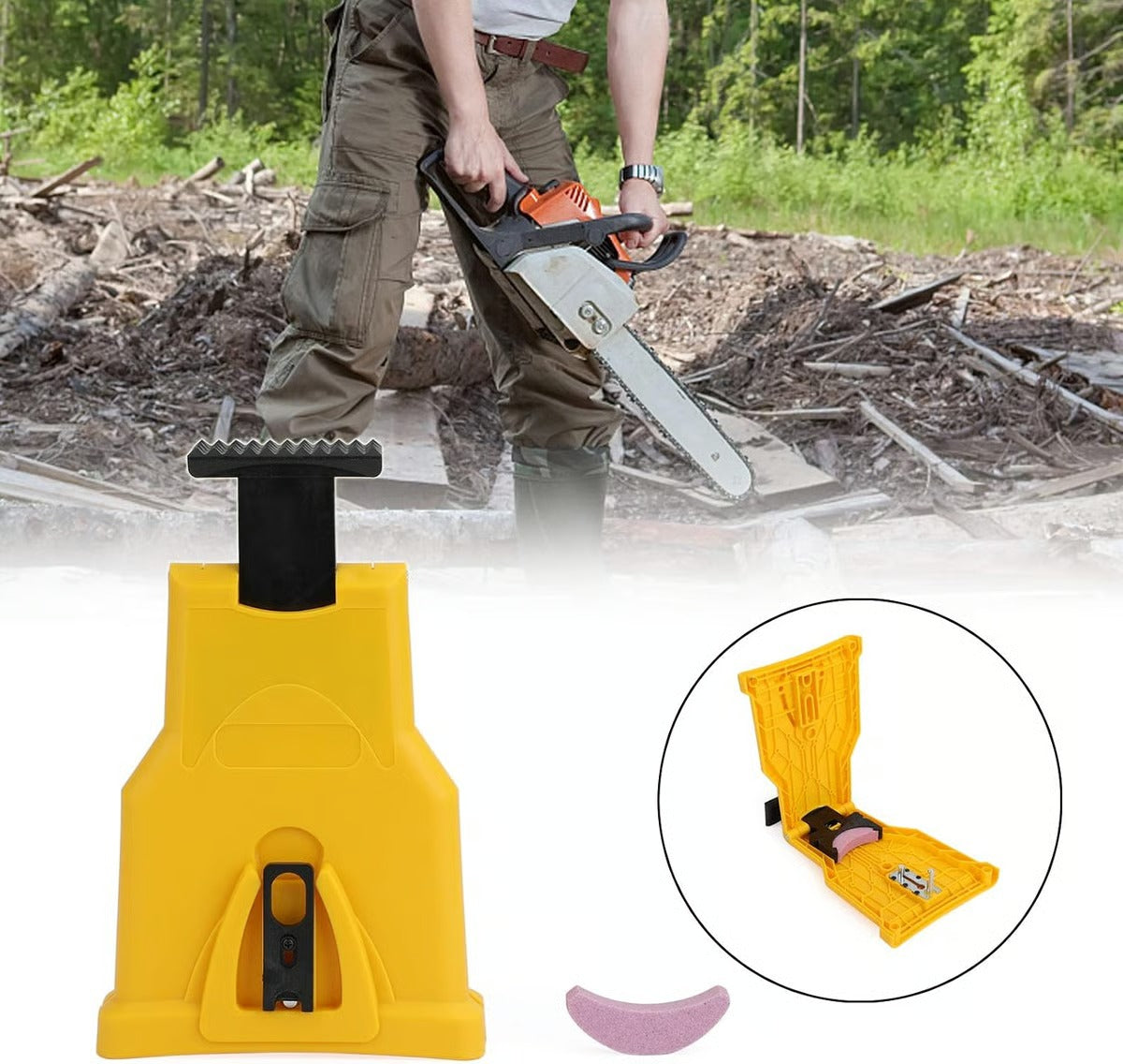 🔥Portable Chainsaw Sharpener-Fast On-Saw Grinding Tool