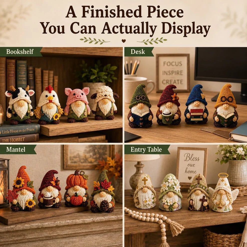 🔥3D Beaded Gnome DIY Kit Collection✨🎁