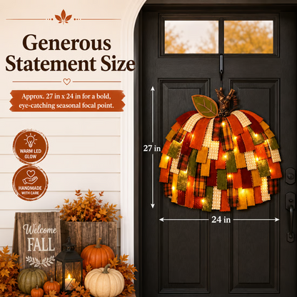 🔥Handmade Patchwork Pumpkin Door Hanger🎃