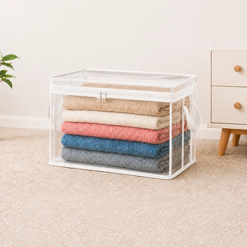 🔥Last Day 49% OFF📦 Large Clear Thick Plastic Storage Box with Hinged Lid