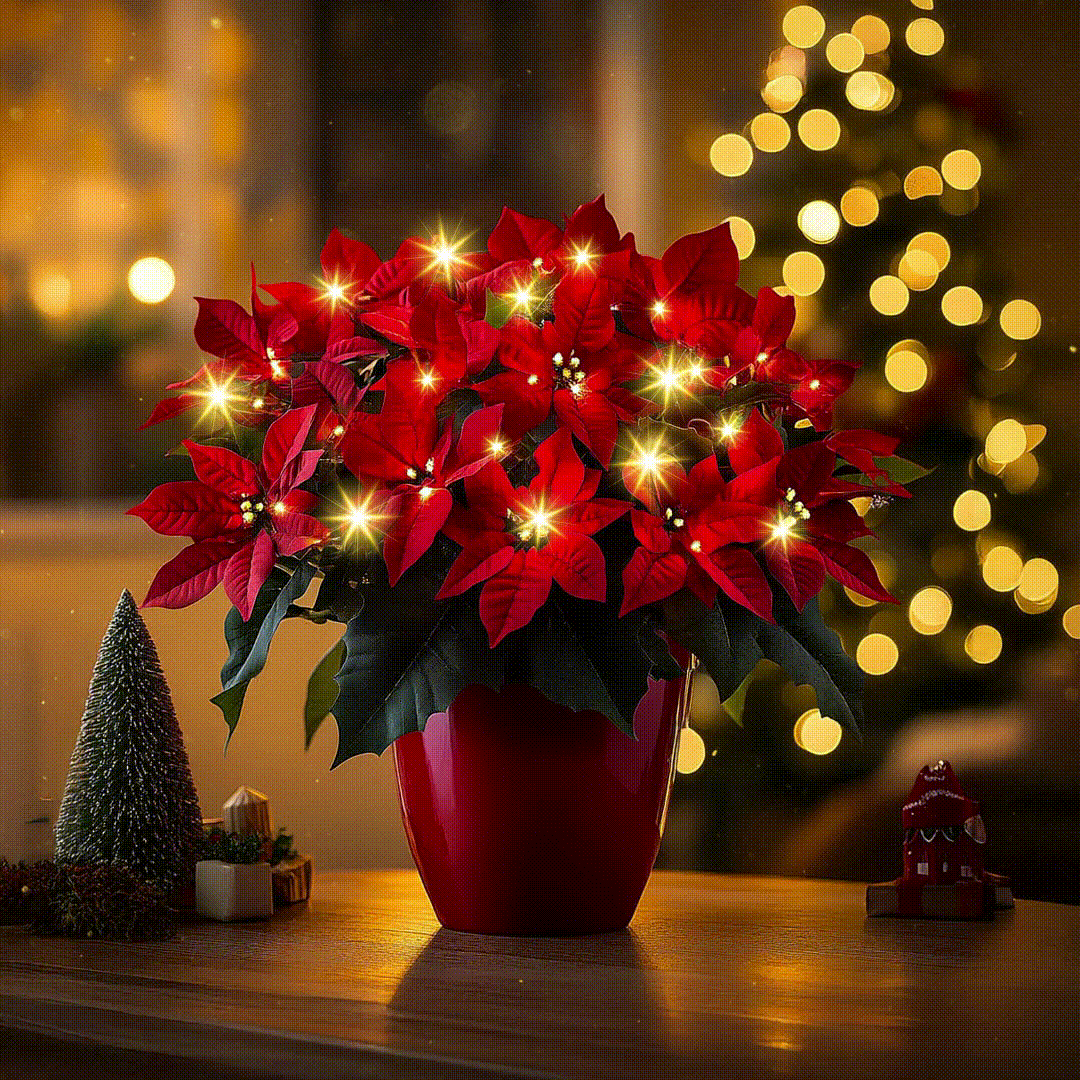 🎄✨Radiant Ruby Poinsettia