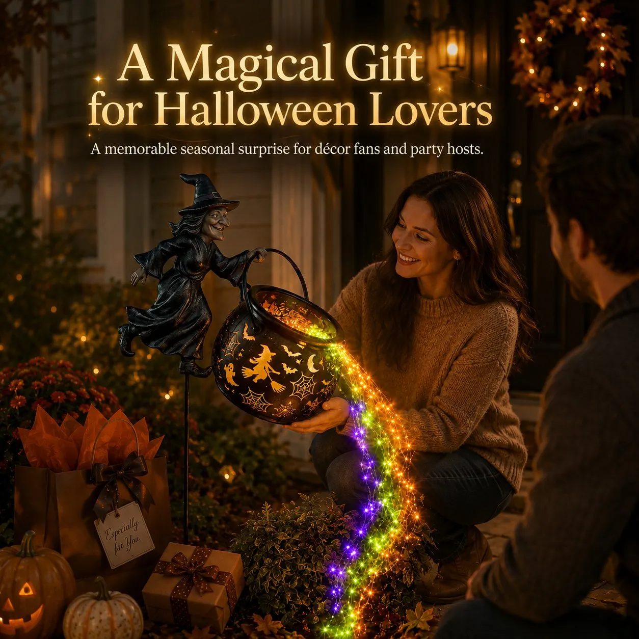 🔥 49% OFF Halloween Early Bird Sale 🎃 Halloween Witch Cauldron Garden Light