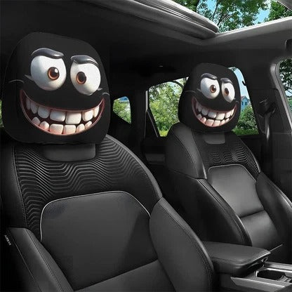 🔥HOT SALE 55% OFF😆 Funny Cartoon Car Headrest Covers – 2PCS Universal Fit 🚗