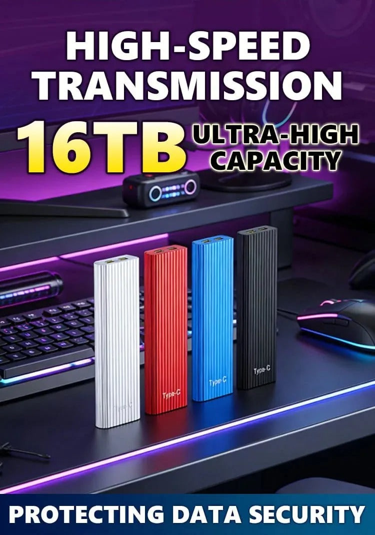 🔥16TB Mini SSD Large-Capacity Type-C Portable