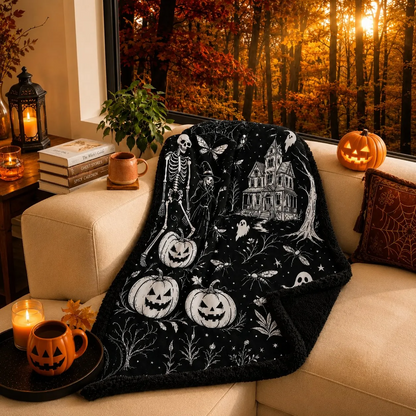 🔥Last Day 49% OFF - 🎃👻Trick Or Trace Halloween Coloring Blanket🎨